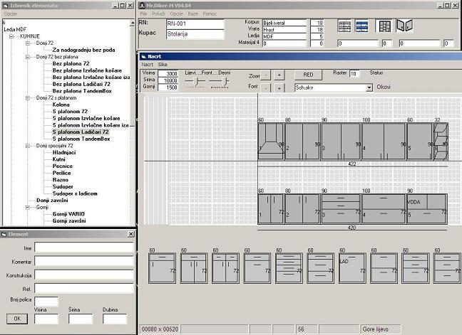 Mr.Diker izrada kuhinja, baza elemenata i složena kuhinja